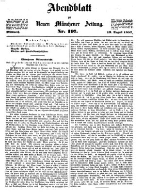 Neue Münchener Zeitung. Morgenblatt (Süddeutsche Presse) Mittwoch 19. August 1857