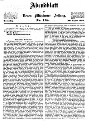 Neue Münchener Zeitung. Morgenblatt (Süddeutsche Presse) Donnerstag 20. August 1857