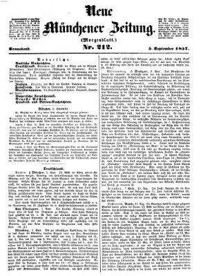 Neue Münchener Zeitung. Morgenblatt (Süddeutsche Presse) Samstag 5. September 1857