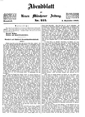 Neue Münchener Zeitung. Morgenblatt (Süddeutsche Presse) Samstag 5. September 1857