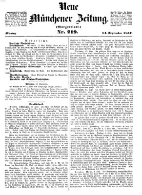 Neue Münchener Zeitung. Morgenblatt (Süddeutsche Presse) Montag 14. September 1857