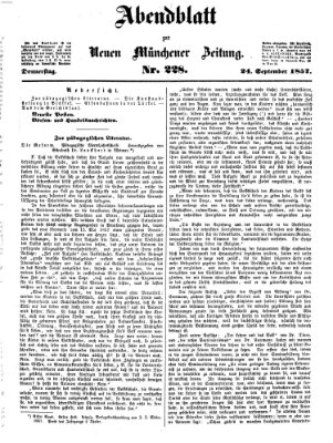 Neue Münchener Zeitung. Morgenblatt (Süddeutsche Presse) Donnerstag 24. September 1857