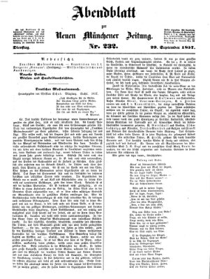 Neue Münchener Zeitung. Morgenblatt (Süddeutsche Presse) Dienstag 29. September 1857