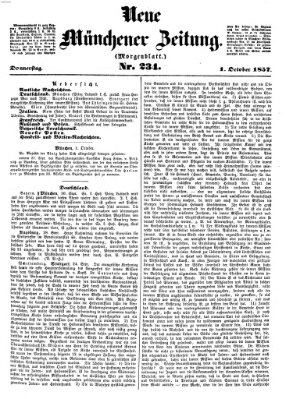 Neue Münchener Zeitung. Morgenblatt (Süddeutsche Presse) Donnerstag 1. Oktober 1857