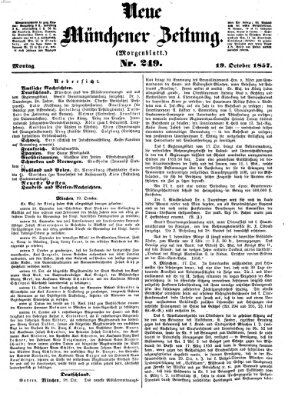 Neue Münchener Zeitung. Morgenblatt (Süddeutsche Presse) Montag 19. Oktober 1857