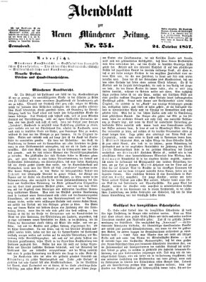 Neue Münchener Zeitung. Morgenblatt (Süddeutsche Presse) Samstag 24. Oktober 1857