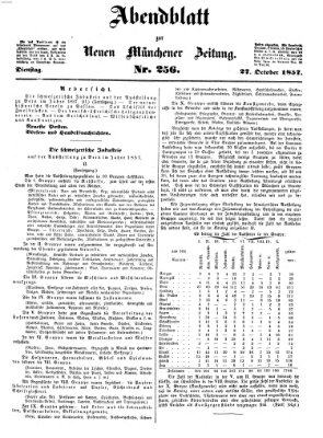 Neue Münchener Zeitung. Morgenblatt (Süddeutsche Presse) Dienstag 27. Oktober 1857