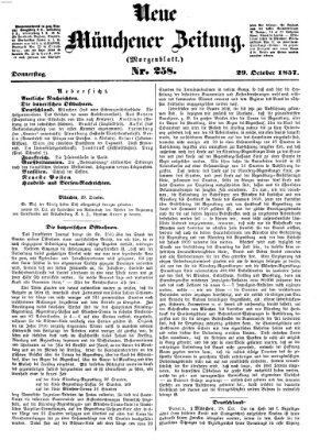 Neue Münchener Zeitung. Morgenblatt (Süddeutsche Presse) Donnerstag 29. Oktober 1857