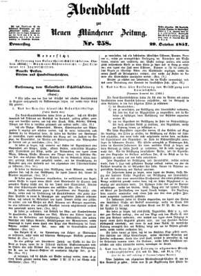 Neue Münchener Zeitung. Morgenblatt (Süddeutsche Presse) Donnerstag 29. Oktober 1857