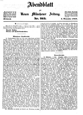 Neue Münchener Zeitung. Morgenblatt (Süddeutsche Presse) Mittwoch 4. November 1857