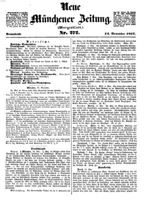 Neue Münchener Zeitung. Morgenblatt (Süddeutsche Presse) Samstag 14. November 1857