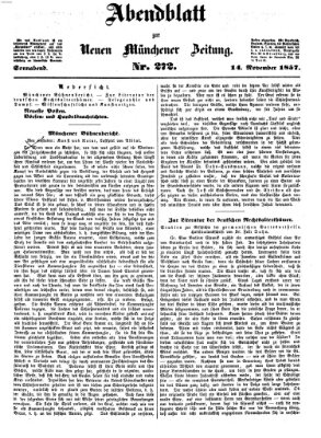 Neue Münchener Zeitung. Morgenblatt (Süddeutsche Presse) Samstag 14. November 1857