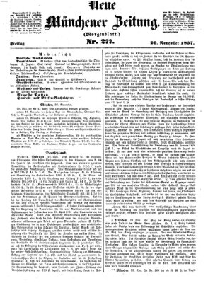 Neue Münchener Zeitung. Morgenblatt (Süddeutsche Presse) Freitag 20. November 1857