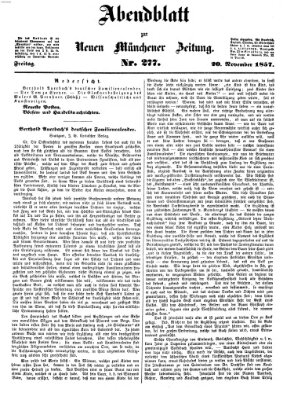 Neue Münchener Zeitung. Morgenblatt (Süddeutsche Presse) Freitag 20. November 1857