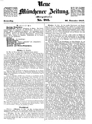 Neue Münchener Zeitung. Morgenblatt (Süddeutsche Presse) Donnerstag 26. November 1857