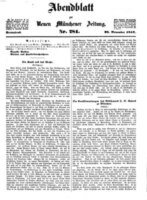 Neue Münchener Zeitung. Morgenblatt (Süddeutsche Presse) Samstag 28. November 1857