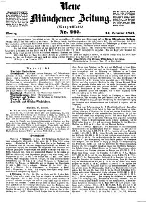 Neue Münchener Zeitung. Morgenblatt (Süddeutsche Presse) Montag 14. Dezember 1857