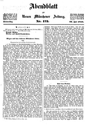 Neue Münchener Zeitung. Morgenblatt (Süddeutsche Presse) Donnerstag 22. Juli 1858