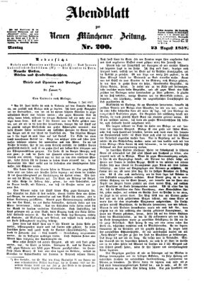 Neue Münchener Zeitung. Morgenblatt (Süddeutsche Presse) Montag 23. August 1858