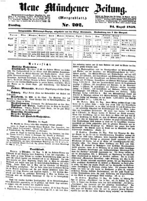 Neue Münchener Zeitung. Morgenblatt (Süddeutsche Presse) Dienstag 24. August 1858