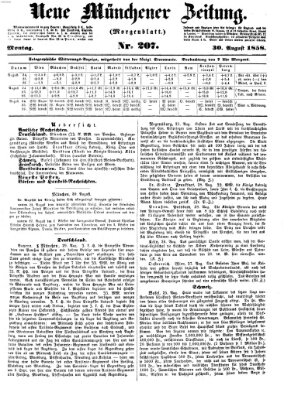 Neue Münchener Zeitung. Morgenblatt (Süddeutsche Presse) Montag 30. August 1858