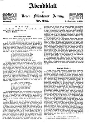 Neue Münchener Zeitung. Morgenblatt (Süddeutsche Presse) Mittwoch 8. September 1858