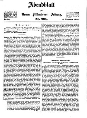 Neue Münchener Zeitung. Morgenblatt (Süddeutsche Presse) Freitag 5. November 1858