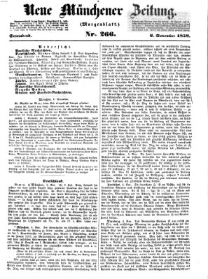 Neue Münchener Zeitung. Morgenblatt (Süddeutsche Presse) Samstag 6. November 1858