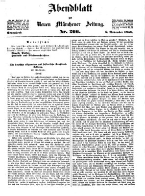 Neue Münchener Zeitung. Morgenblatt (Süddeutsche Presse) Samstag 6. November 1858