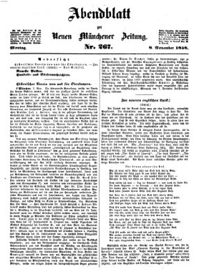 Neue Münchener Zeitung. Morgenblatt (Süddeutsche Presse) Montag 8. November 1858