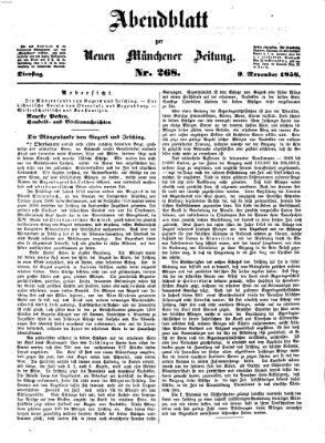 Neue Münchener Zeitung. Morgenblatt (Süddeutsche Presse) Dienstag 9. November 1858