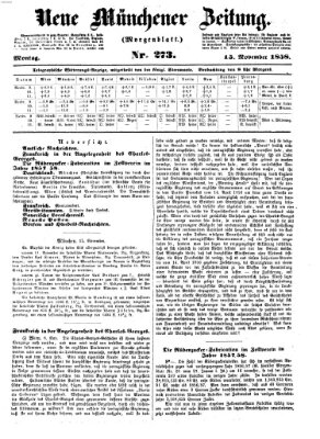 Neue Münchener Zeitung. Morgenblatt (Süddeutsche Presse) Montag 15. November 1858