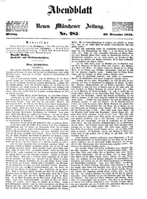 Neue Münchener Zeitung. Morgenblatt (Süddeutsche Presse) Montag 29. November 1858