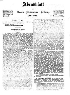 Neue Münchener Zeitung. Morgenblatt (Süddeutsche Presse) Mittwoch 1. Dezember 1858