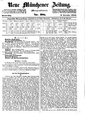 Neue Münchener Zeitung. Morgenblatt (Süddeutsche Presse) Donnerstag 2. Dezember 1858