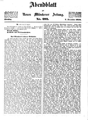 Neue Münchener Zeitung. Morgenblatt (Süddeutsche Presse) Dienstag 7. Dezember 1858