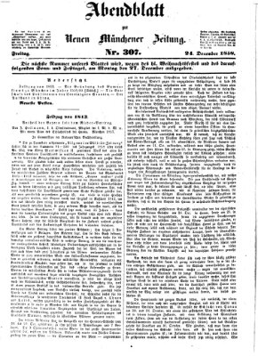 Neue Münchener Zeitung. Morgenblatt (Süddeutsche Presse) Freitag 24. Dezember 1858