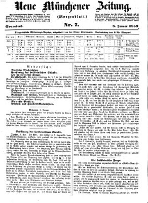 Neue Münchener Zeitung. Morgenblatt (Süddeutsche Presse) Samstag 8. Januar 1859