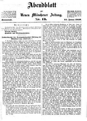 Neue Münchener Zeitung. Morgenblatt (Süddeutsche Presse) Samstag 15. Januar 1859