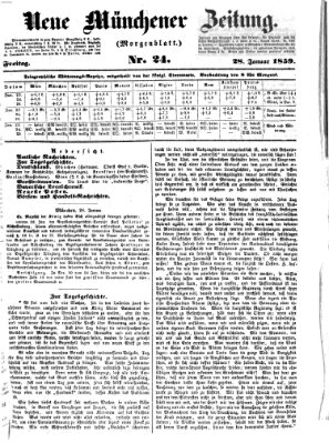 Neue Münchener Zeitung. Morgenblatt (Süddeutsche Presse) Freitag 28. Januar 1859