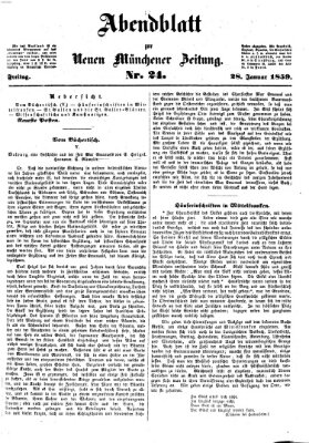 Neue Münchener Zeitung. Morgenblatt (Süddeutsche Presse) Freitag 28. Januar 1859