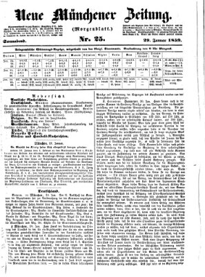 Neue Münchener Zeitung. Morgenblatt (Süddeutsche Presse) Samstag 29. Januar 1859