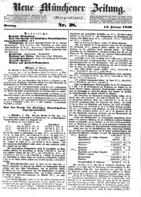 Neue Münchener Zeitung. Morgenblatt (Süddeutsche Presse) Montag 14. Februar 1859