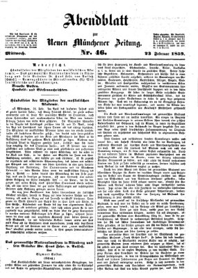 Neue Münchener Zeitung. Morgenblatt (Süddeutsche Presse) Mittwoch 23. Februar 1859