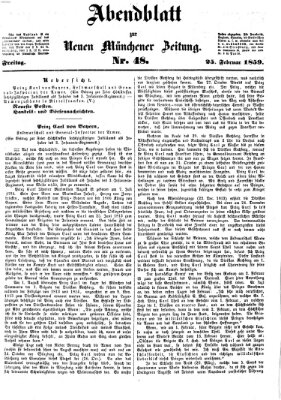 Neue Münchener Zeitung. Morgenblatt (Süddeutsche Presse) Freitag 25. Februar 1859