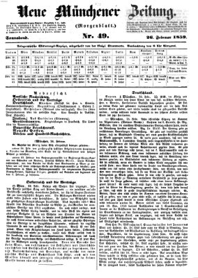 Neue Münchener Zeitung. Morgenblatt (Süddeutsche Presse) Samstag 26. Februar 1859