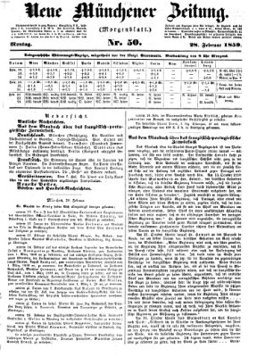 Neue Münchener Zeitung. Morgenblatt (Süddeutsche Presse) Montag 28. Februar 1859