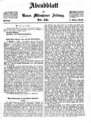 Neue Münchener Zeitung. Morgenblatt (Süddeutsche Presse) Freitag 4. März 1859