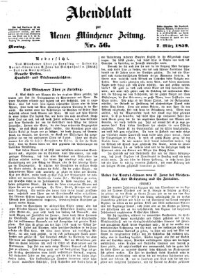 Neue Münchener Zeitung. Morgenblatt (Süddeutsche Presse) Montag 7. März 1859