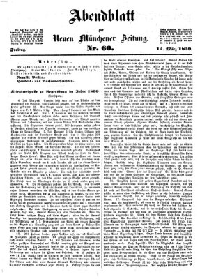 Neue Münchener Zeitung. Morgenblatt (Süddeutsche Presse) Freitag 11. März 1859